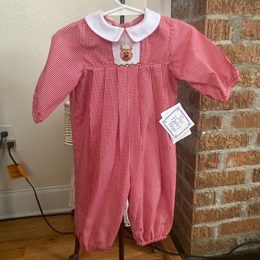 NWT The Bailey Boys Infant Christmas Smocked Long all size 6 months - Picture 9 of 16